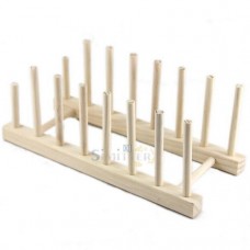 Home Wooden Plate Rack Wood Stand Display Holder Lids Holds 7 New Heavy Duty   253166101486